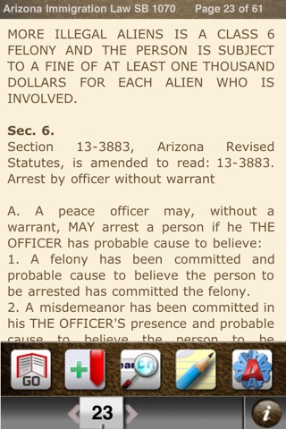 AZ immigration Law SB 1070 (DocuApps) screenshot 3