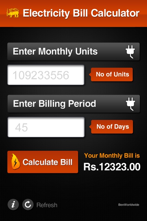 Sri Lanka Electricity Calc