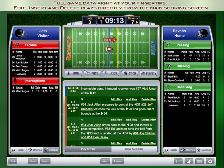 iScore Football Scorekeeper for iPad