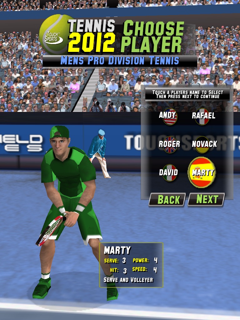 TouchSports Tennis 2012 HD screenshot 4