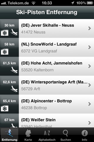 Ski-Pisten (Outdoor und Indoor Skigebiete) screenshot 2