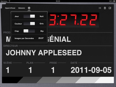 Take One - Movie Clapperboard for iPad screenshot 2