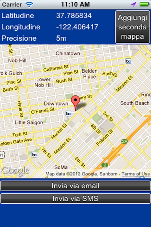 SonoQui - L'app per inviare la propria posizione e coordinate
