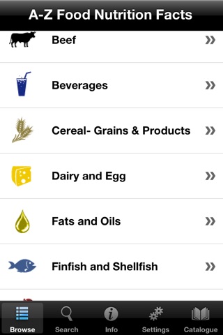 A-Z Food Nutrition Facts - Vitamins and minerals from groceries e.g. fruits, vegetables, seafood, meat,  poultry, legumes, salads, fats, nuts, dairy, herbs, etc. screenshot 2