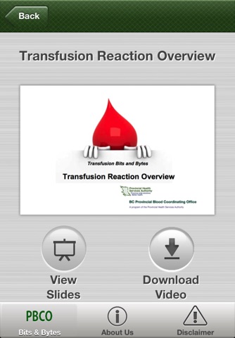 BC PBCO Transfusion Bits and Bytes screenshot 3