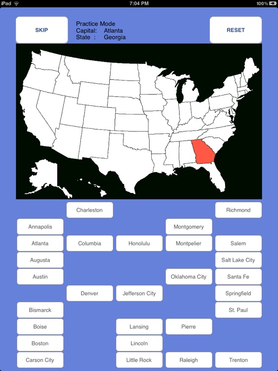 Capital Quiz - States of the USA