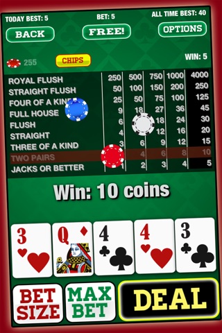 Video Poker: 6 Free Casino Card Games with Jacks or Better, Double Bonus, Acey Deucey, Ace & Faces, Super Aces, and All American for Gambling Fun! screenshot 2