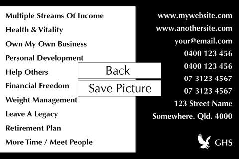 GHS Business Card Creator screenshot 3