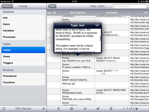 MySQL Database screenshot 4