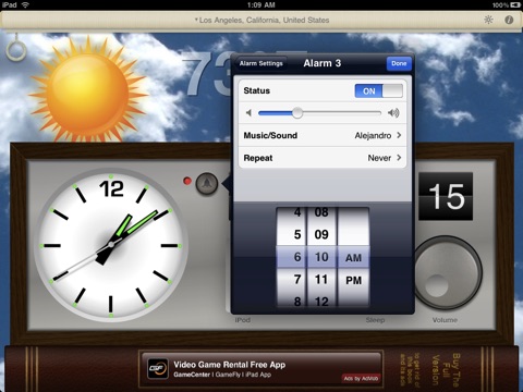 Alarm Clock & Weather HD (Free) - Digital Night Stand for iPad screenshot 4