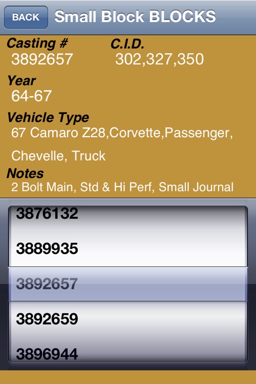Small Block Chevy Casting Numbers