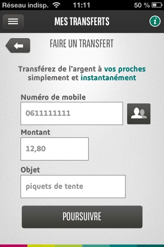 Mes transferts screenshot 2