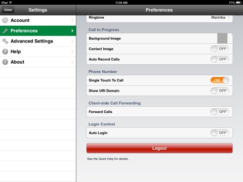 CenturyLink IP Communicator iPad Edition screenshot 2