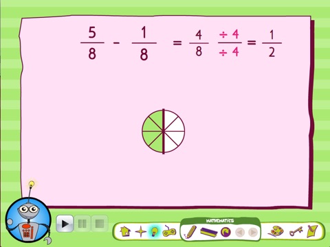 Subtracting Like Fractions screenshot 2