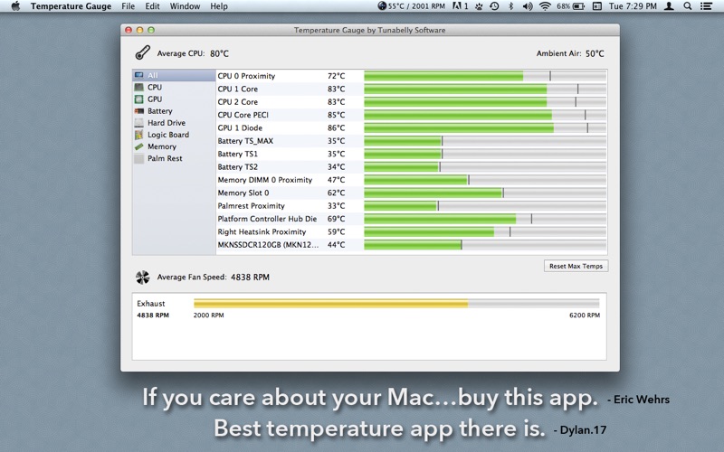 Screenshot #1 for Temperature Gauge