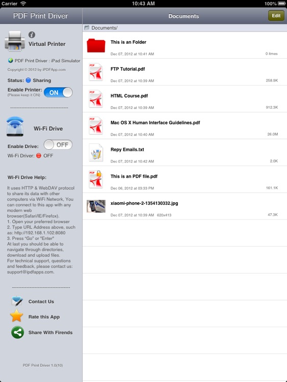 PDF Print Driver for iPad