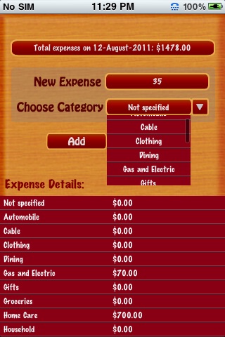 Family Expenses Lite screenshot 4