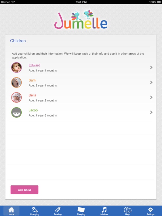 JUMELLE: THE BEST BABY TRACKER APP for iPad