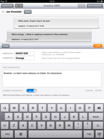 bramka SMS Orange screenshot 3