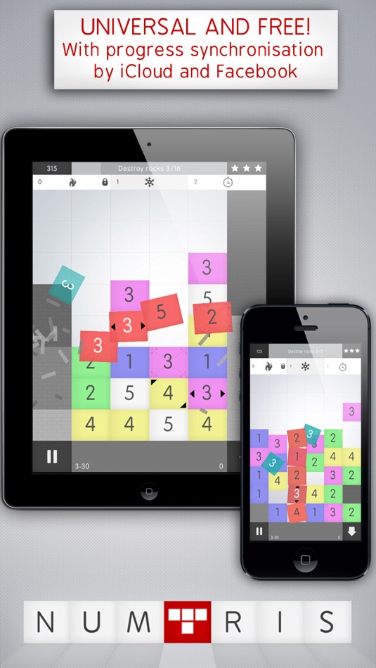 #2. Numtris: best addicting logic number game with cool multiplayer split screen mode to play between two good friends. Including simple but challenging numeric puzzle mini games to improve your math skills. Free! (iOS) Bởi: Ivanovich Games