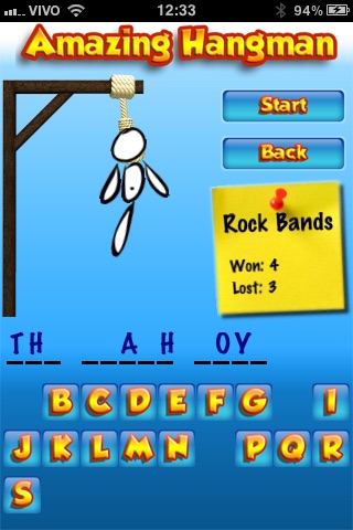 Amazing Hangman (with Bluetooth multiplayer) screenshot 2