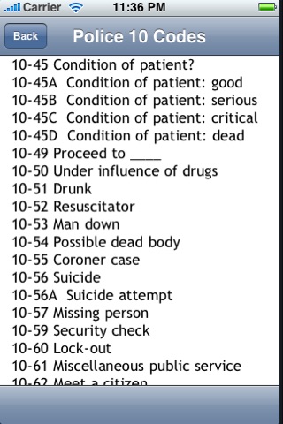 police codes ios