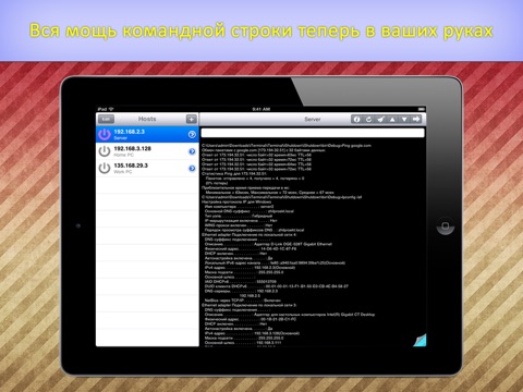 Скриншот из iTerminal HD - remote command line terminal