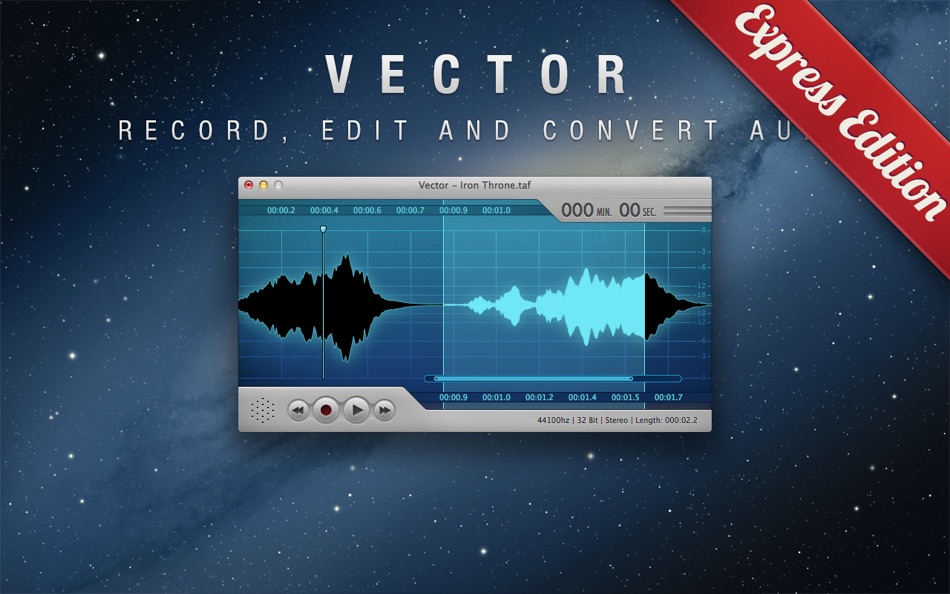 #1. Vector 2 Express - Audio Recorder and Editor (macOS) 由: Jaroslaw Szpilewski