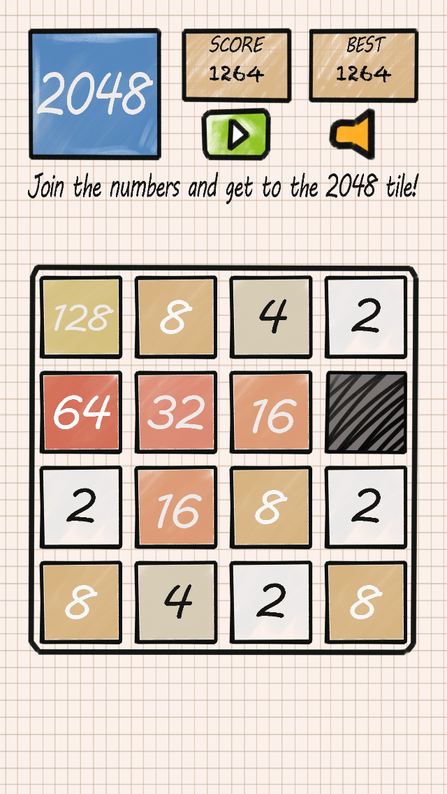 Screenshot #2 pour 2048 -  Doodle Style Number Puzzle google
