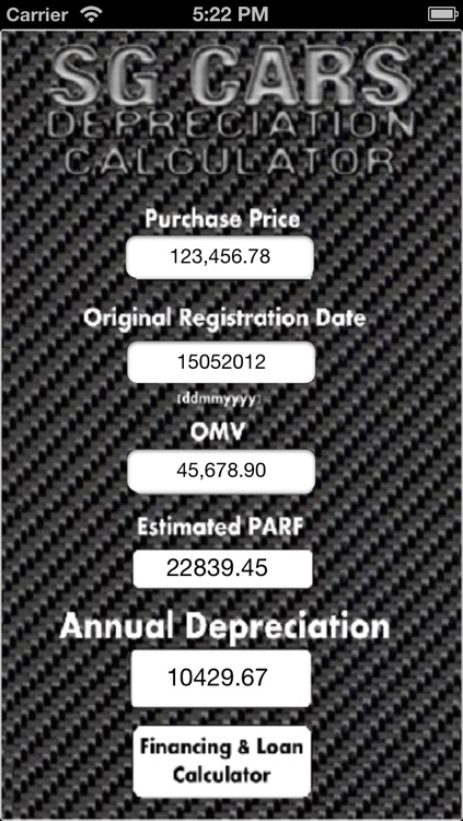 SG Car Depreciation Calculator