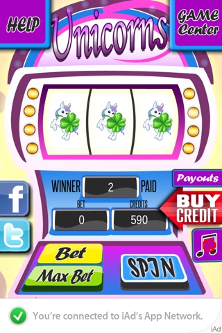 Unicorn Slots – Play and Spin the Fantasy Casino Lucky Wheel to Win Deluxe Payout screenshot 2