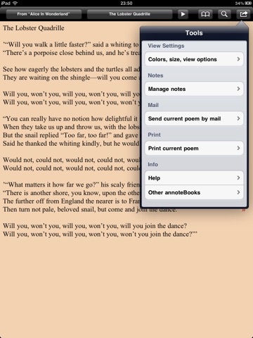 Carroll: 101 Poems for iPad screenshot 2