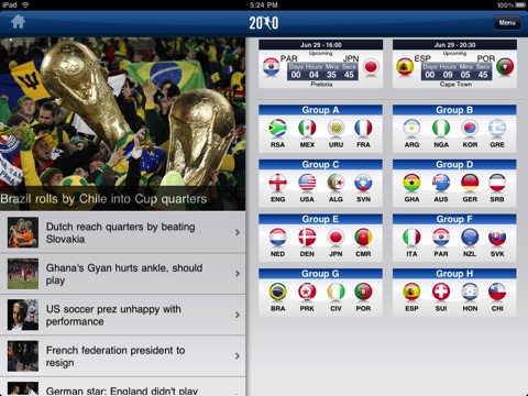 WC 2010 Live for iPad screenshot 2