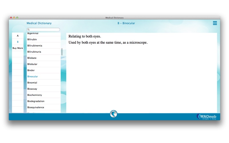 Screenshot #2 pour Medical Dictionary - A simpleNeasyApp by WAGmob