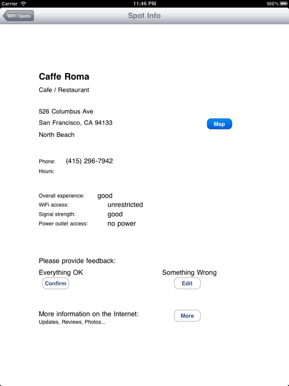 Free WiFi Cafe Spots for iPad