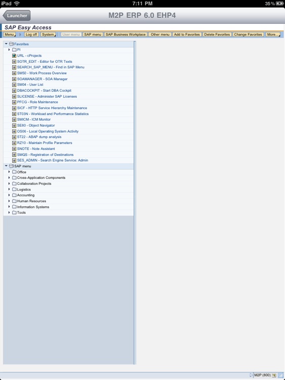 SAP Launcher