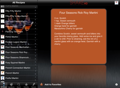SHAKE-HD - Martini Recipes screenshot 3