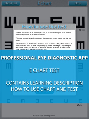 E Chart test HD - Medical eye Diagnostic chart and test screenshot 2