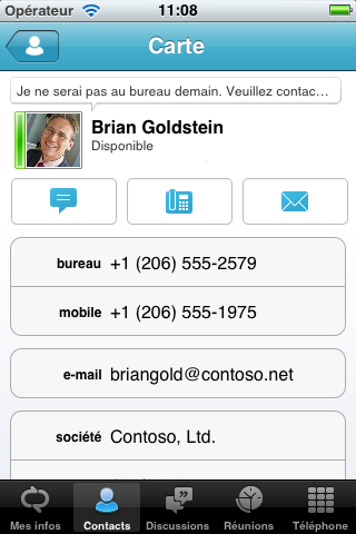 Screenshot #2 pour Microsoft Lync 2010 for iPhone