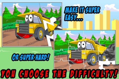 Trucks JigSaw Puzzles - Animated Fun Puzzles for Kids with Truck and Tractor Cartoons! screenshot 3