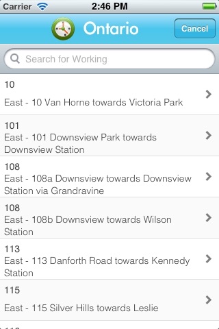 Ontario Next Bus screenshot 2