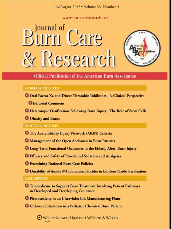 J of Burn Care & Research by Wolters Kluwer Health Lippincott Williams & Wilkins