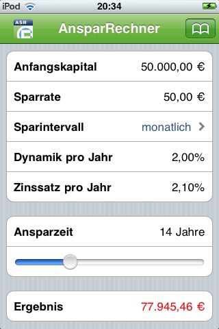 Ansparrechner - Sparpotenziale einfach berechnen screenshot 2