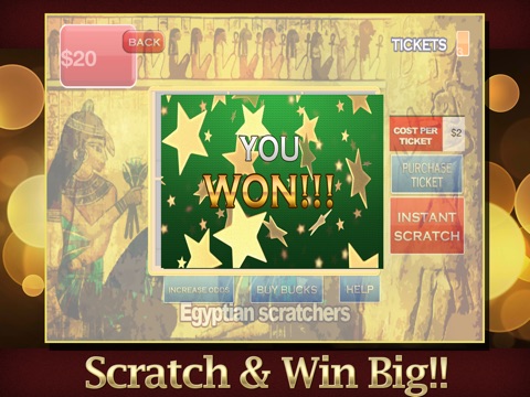 Скриншот из Jackpot Lotto Scratchers - Lucky Party, Egyptian, Texas, Beach & Grand Prix Edition Magic Lottery