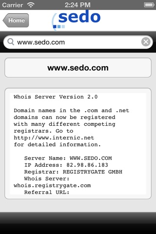 Sedo's Domain Search App screenshot 3