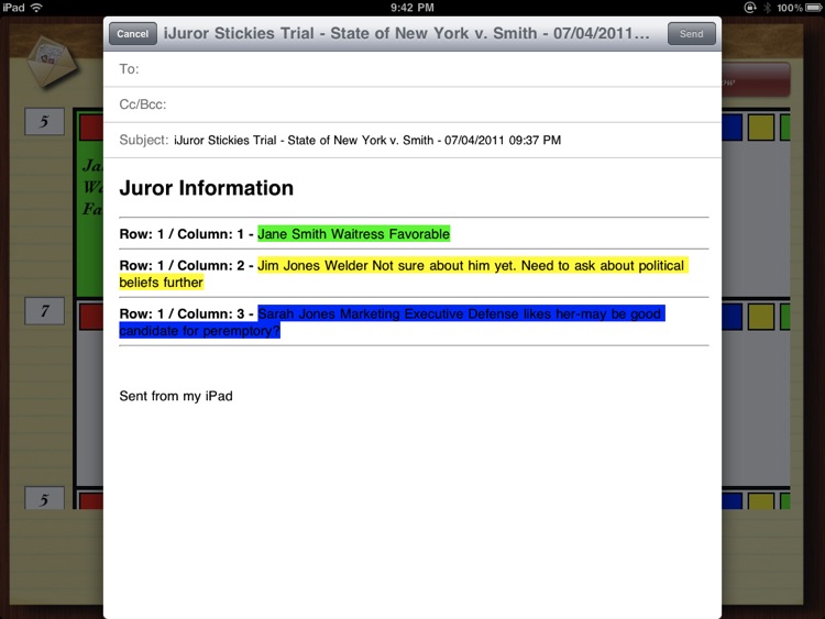 iJuror - Stickies screenshot-3