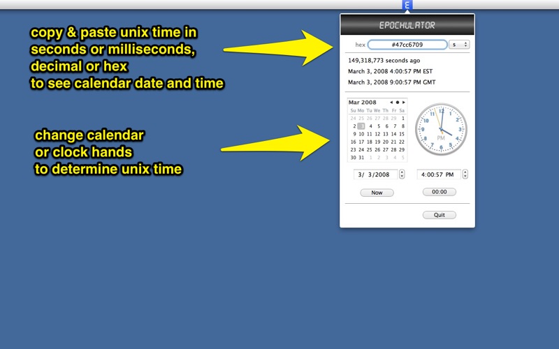 Screenshot #1 pour Epochulator unix time calculator