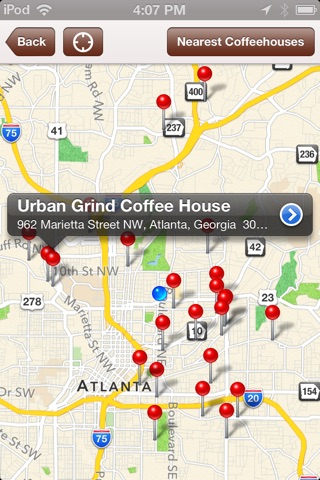 Coffeehouse Locator Atlanta screenshot 2