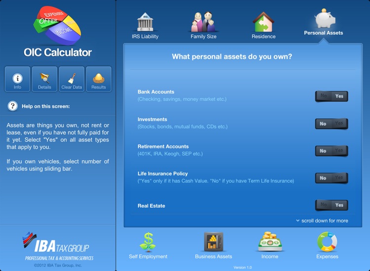 OIC Calculator for iPad