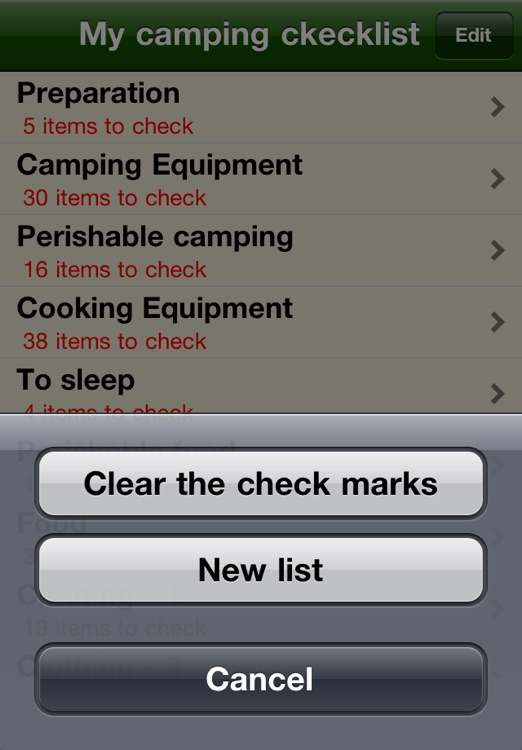 Camping checklist